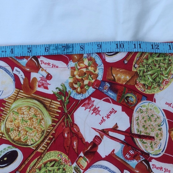 Retro Style Chinese Thank U / Take Out Red Cotton Pencil Style Skirt / Size M - Picture 3 of 6